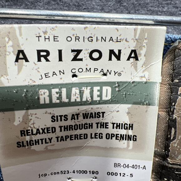 Arizona Original Relaxed Slightly Tapered Jeans Denim Mens Size 38x30 NWT - Picture 8 of 12